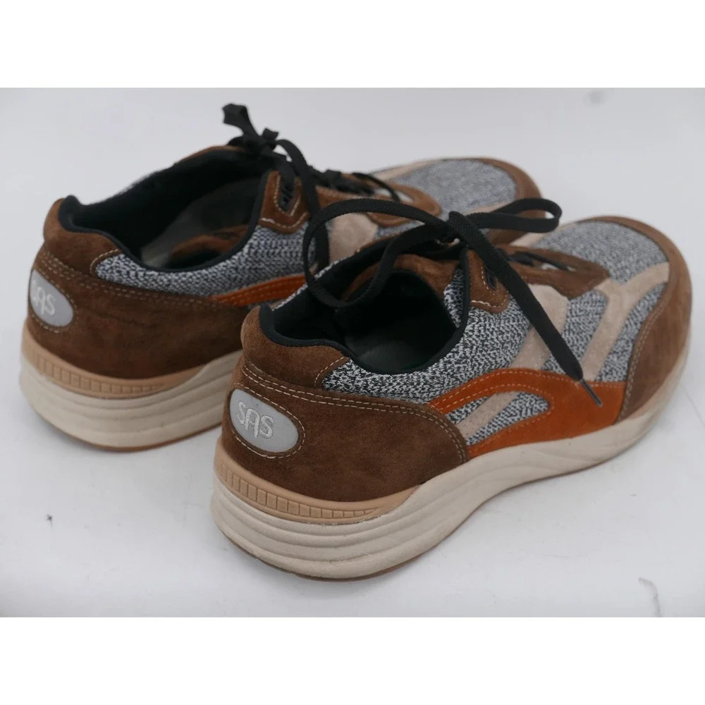 SAS Journey Mesh LT Lace Up Sneakers Brown Suede Knit Casual Men's Size 12 EE